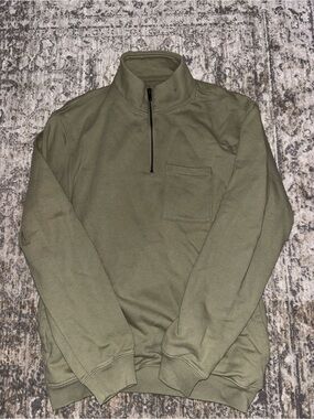 GAP Olive Green Quarter-Zip Pocket Sweater